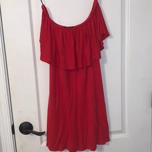 Off the shoulder red dress